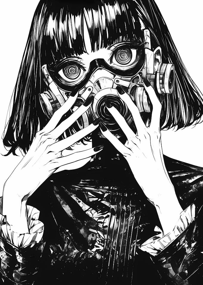 Girl in Gas Mask