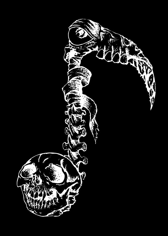 Skull and Spine Musical Note