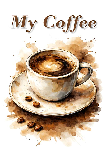 My Coffee Watercolor Art