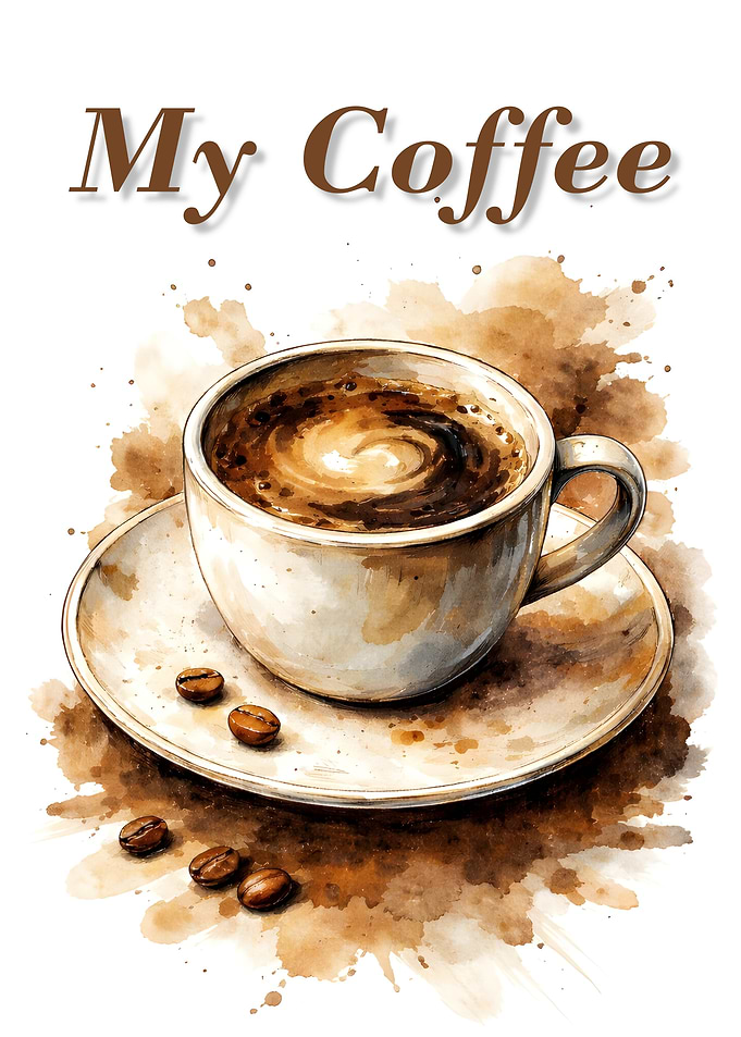 My Coffee Watercolor Art