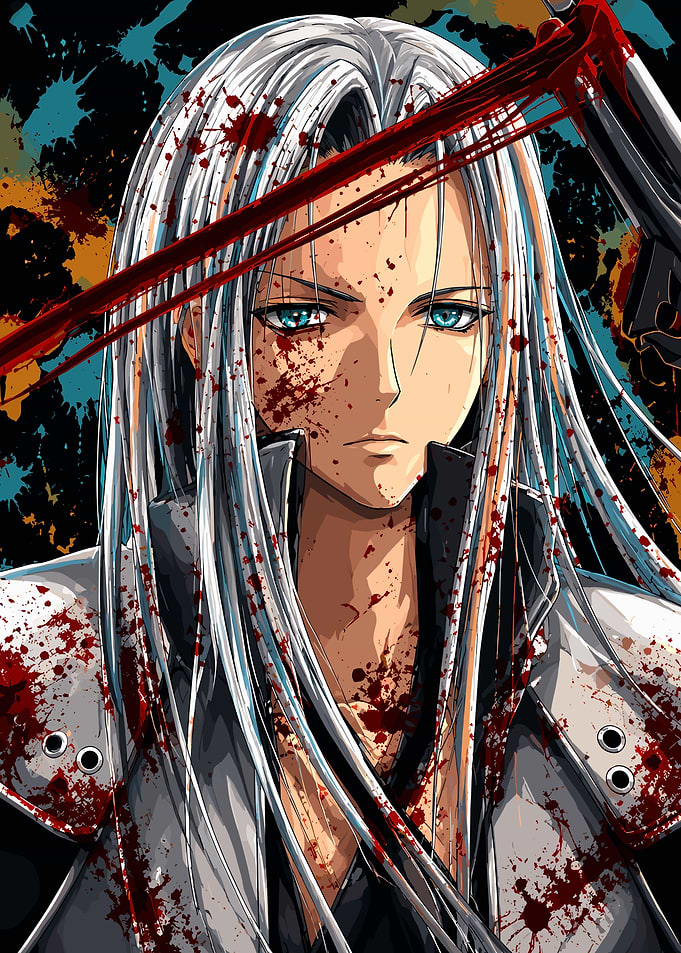 Final Fantasy Bloody Sephiroth Anime Art