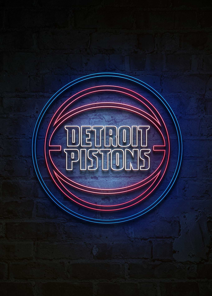 Detroit Pistons Motor City Neon