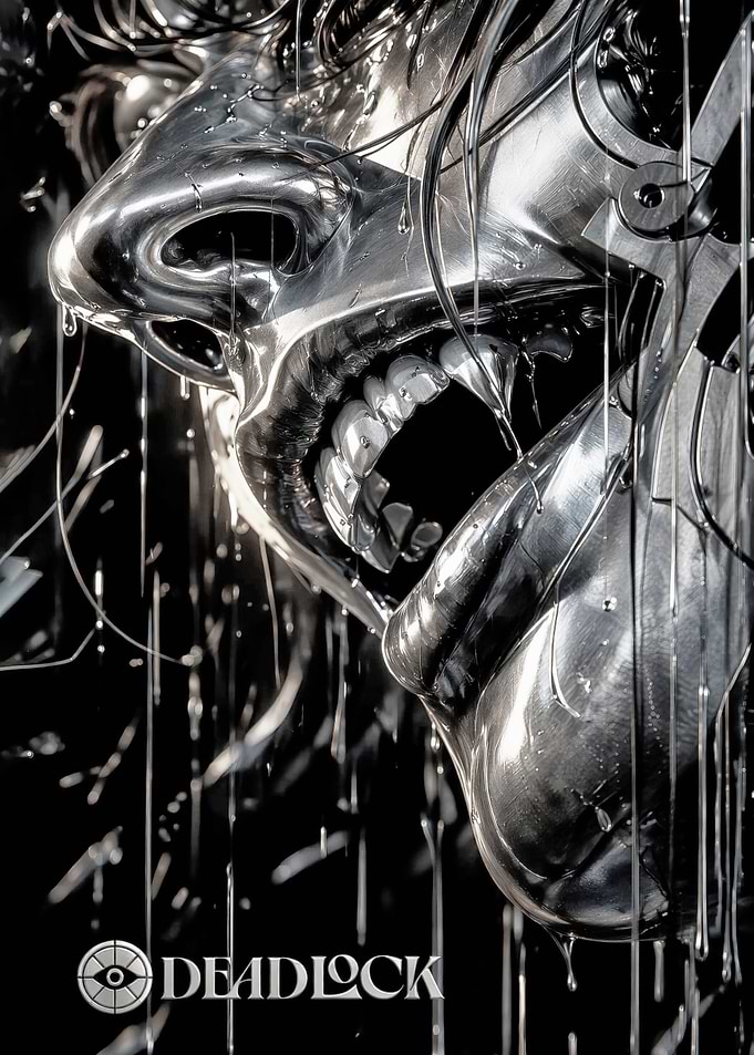 Deadlock Chrome Face with Dripping Liquid