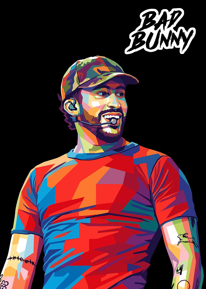 Bad Bunny Pop Art Portrait