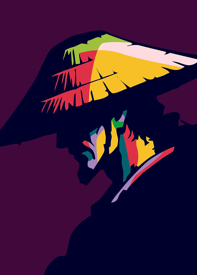 Samurai Warrior in Pop Art Style