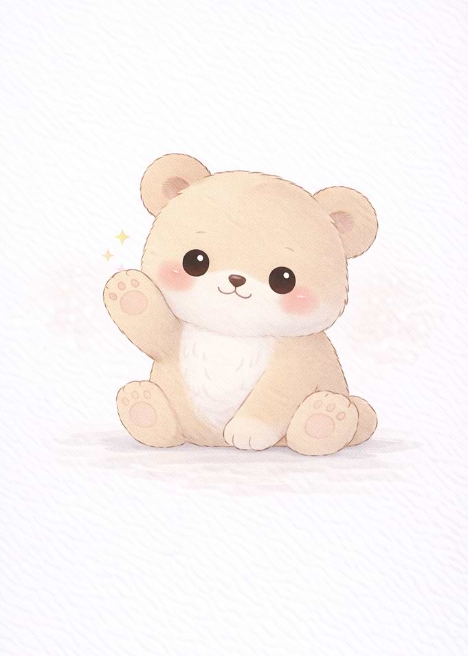 Cute Teddy Bear Waving