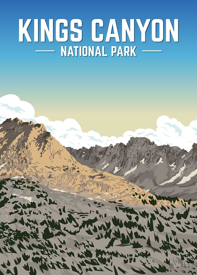 Kings Canyon National Park Vintage Poster