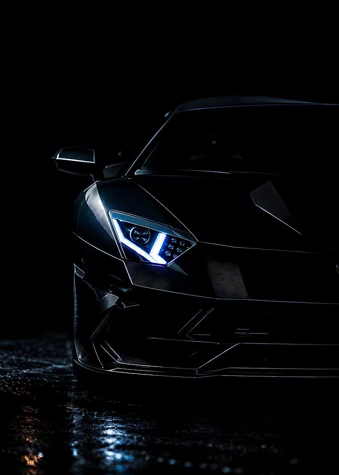 Black Sports Car Headlights