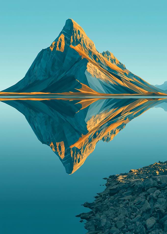 Mountain Reflection in Calm Water