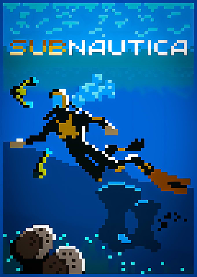 Subnautica Pixel Art Poster
