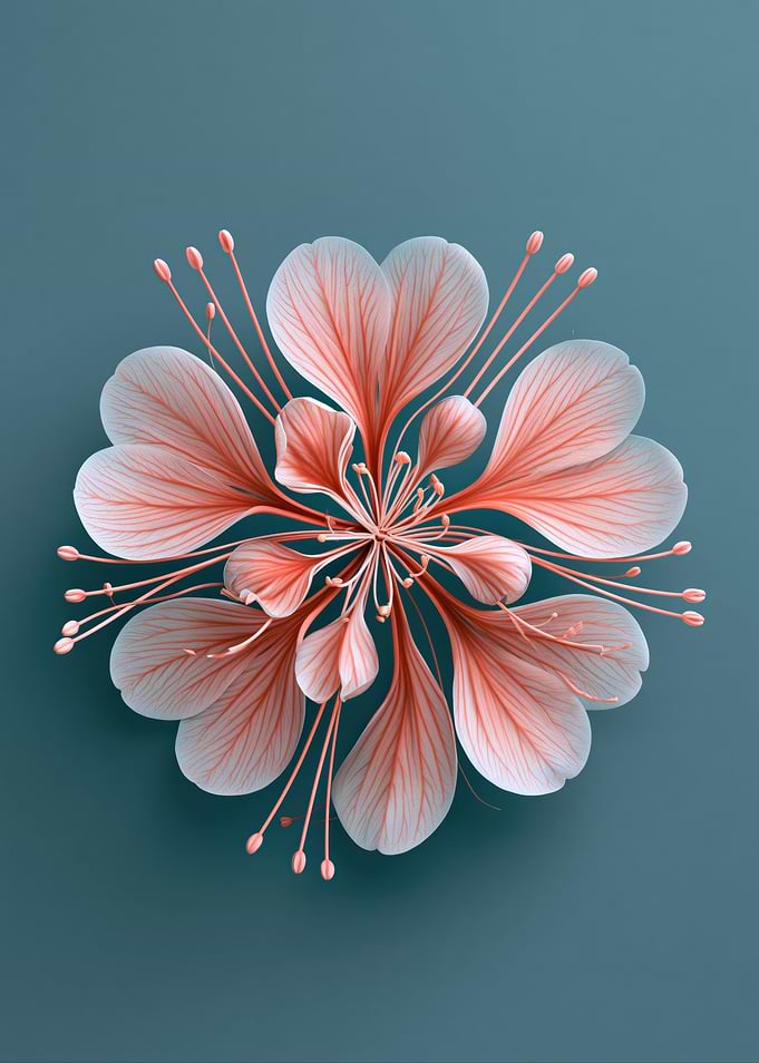 Abstract Coral Flower Design