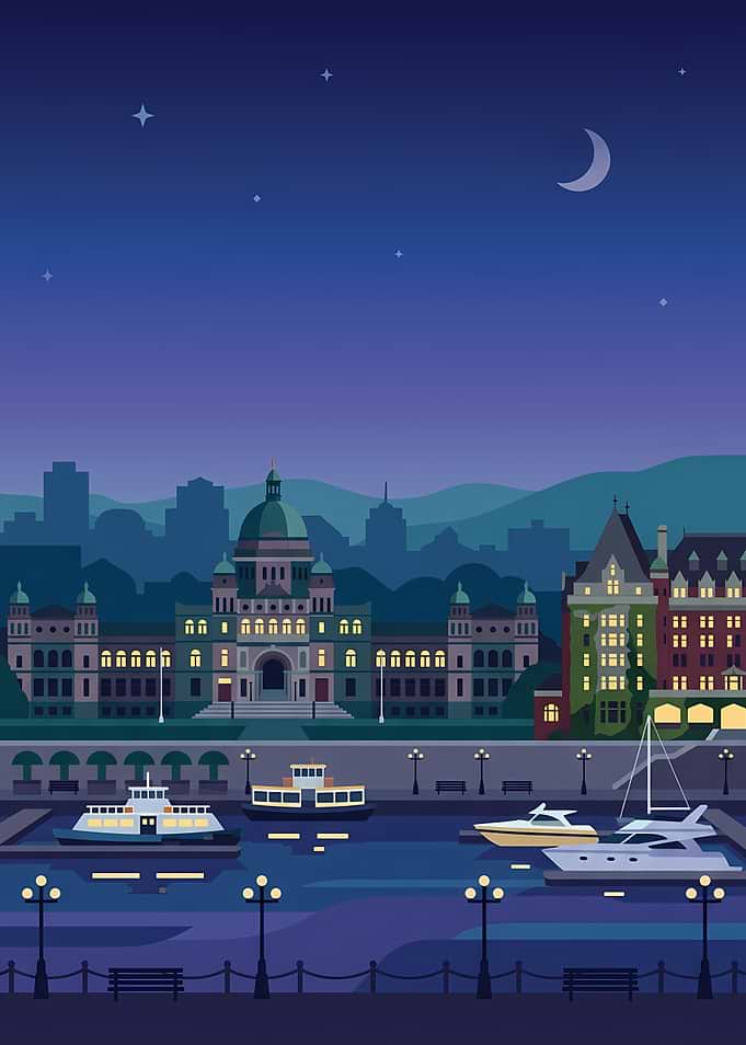 Victoria Cityscape at Night