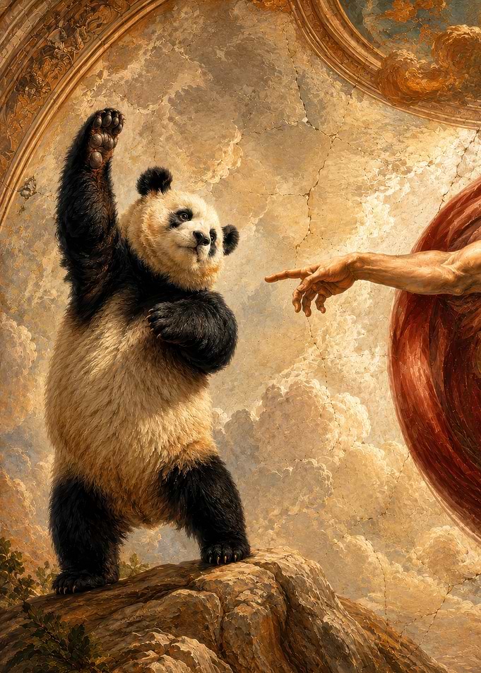 Panda and Divine Hand