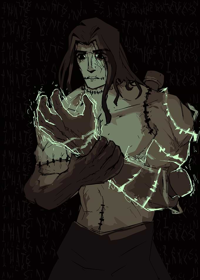 Frankenstein's Monster with Glowing Hands