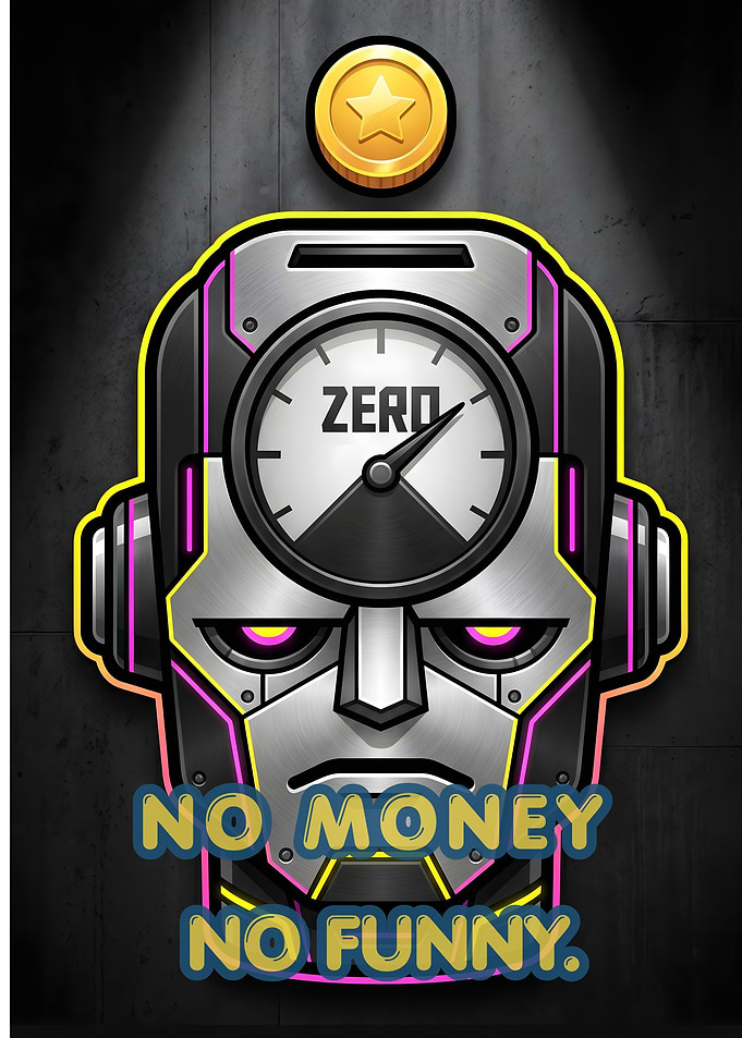 Robot with Zero Gauge and Text