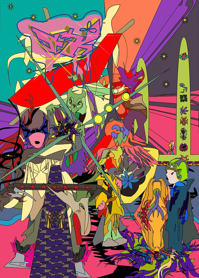 Anime-Inspired Characters in Dynamic Composition