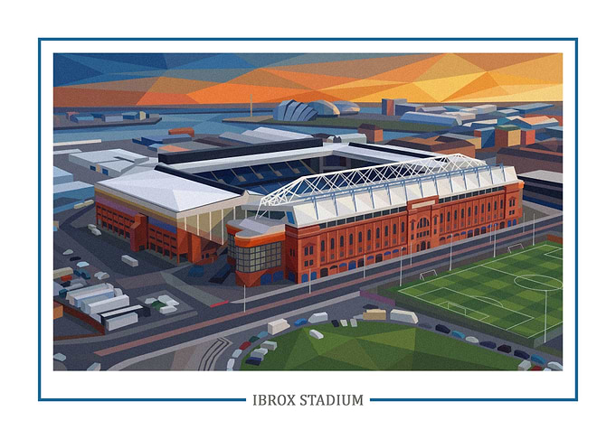 Ibrox Stadium Art Print