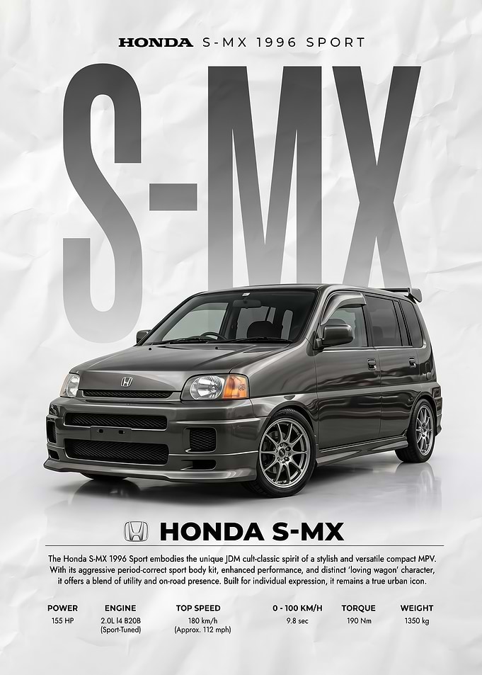 A vintage Honda S-MX 1996 Sport Poster