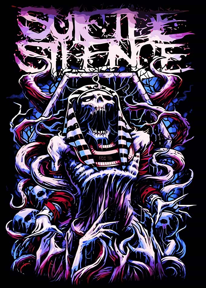 Suicide Silence Egyptian Skull Art