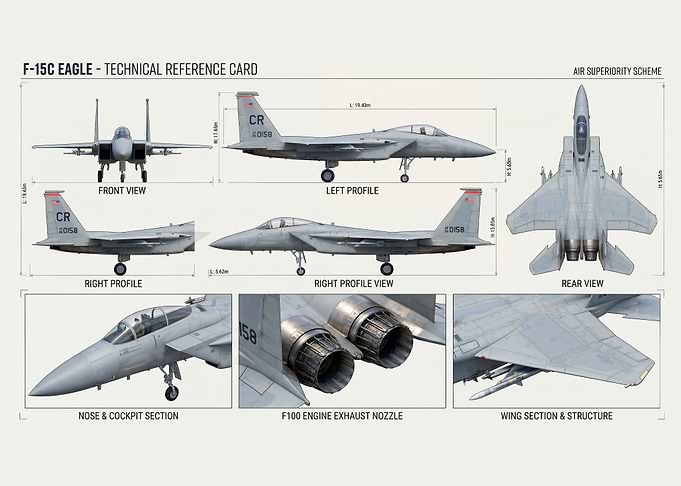 F-15C Eagle Technical Reference Card