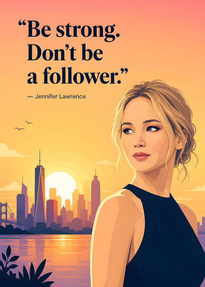 Jennifer Lawrence inspirational quote poster