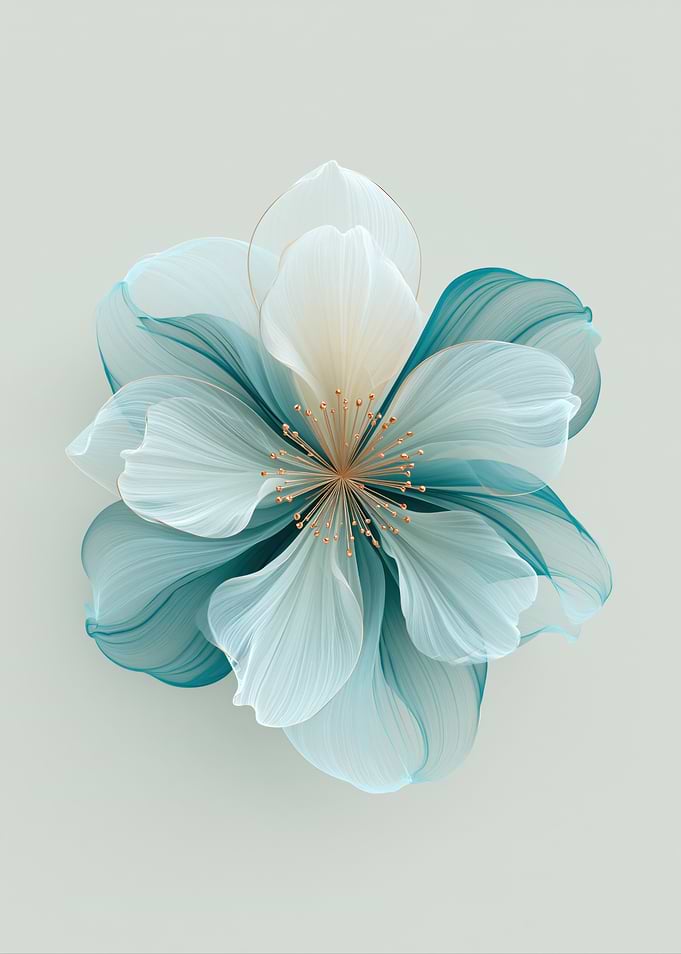 Ethereal Blue and White Flower
