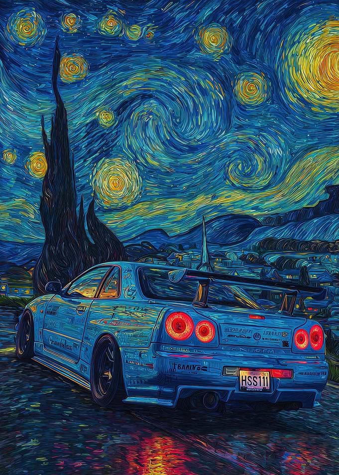 Nissan Skyline GT-R in Starry Night Style