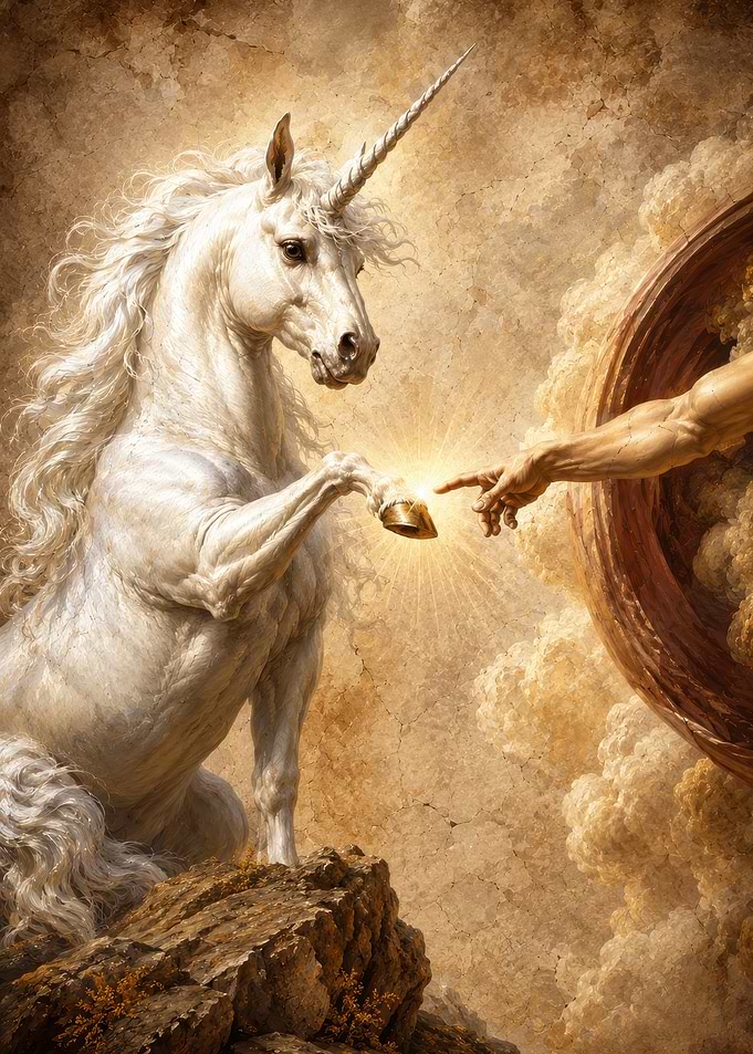 Unicorn and Divine Hand