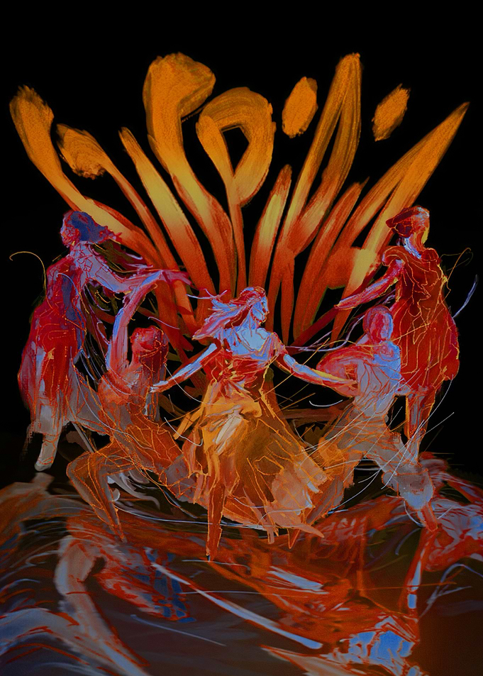 Dancers in Fiery Bloom