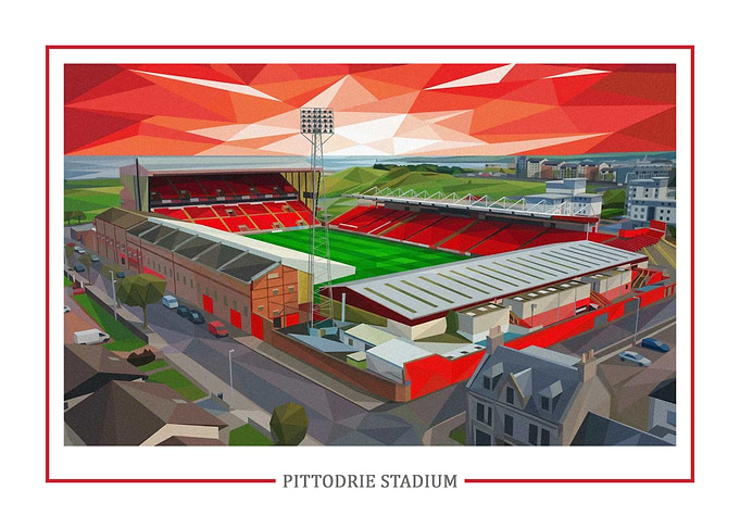 Pittodrie Stadium Geometric Art