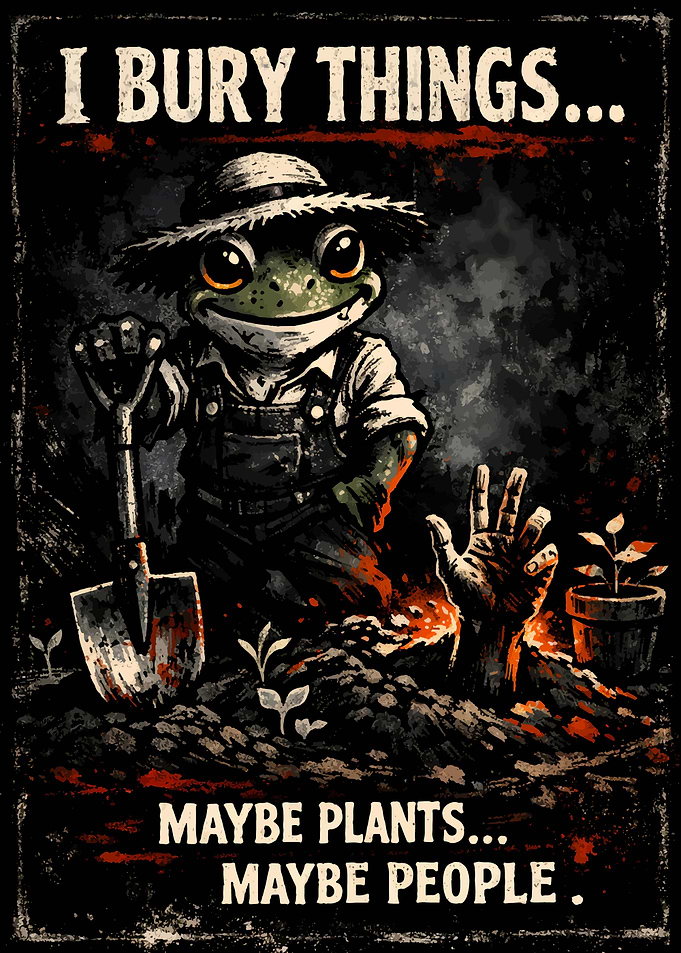 Frog Gardener Burying Things