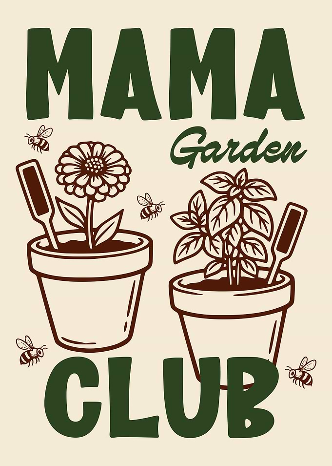 Mama Garden Club Poster | Gardening Mom Wall Art | Plant Lover Gift