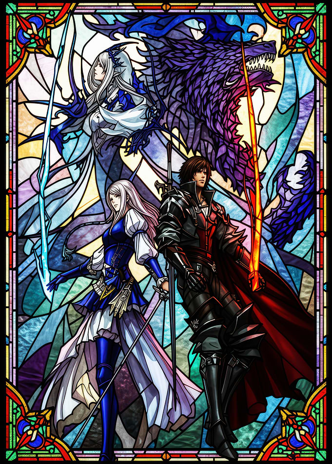 Stained Glass Fantasy Characters final