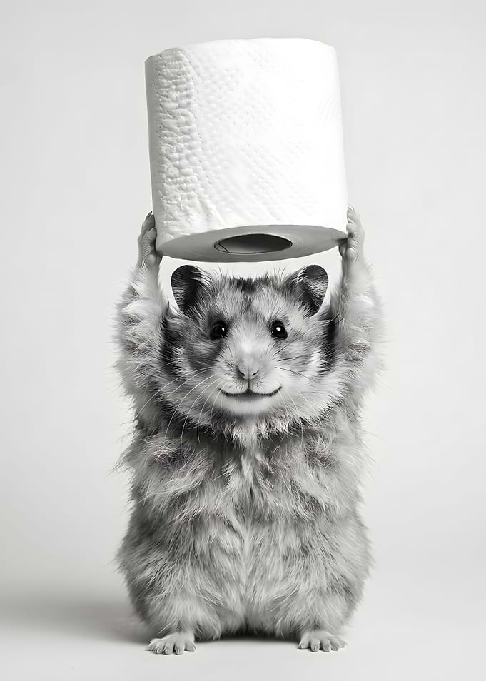 Hamster Holding Toilet Paper Roll
