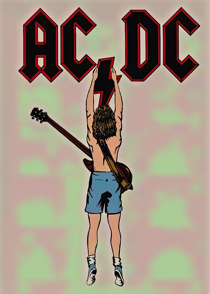 AC/DC Logo with Guitarist