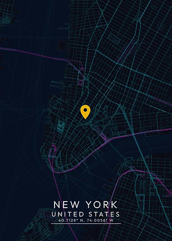 New York City Map with Pin