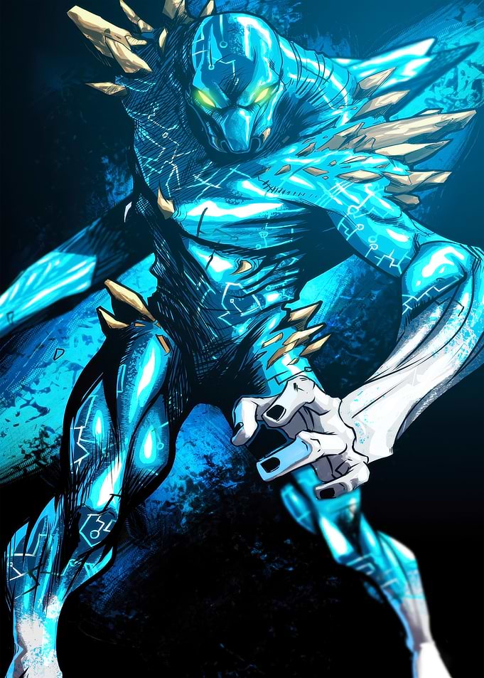 Blue Cybernetic Warrior
