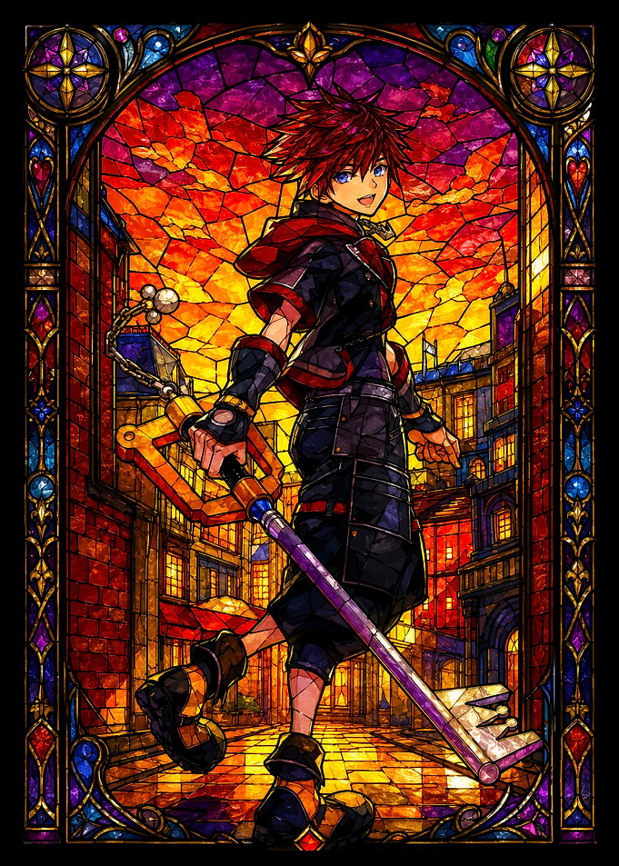 Sora in Stained Glass Style