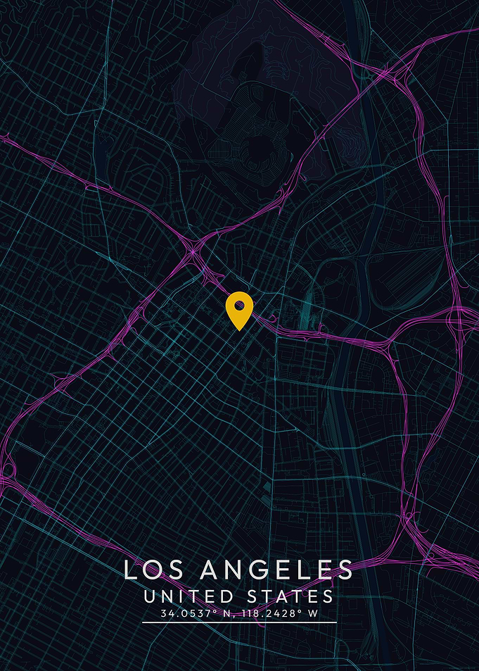 Los Angeles Map with Pin