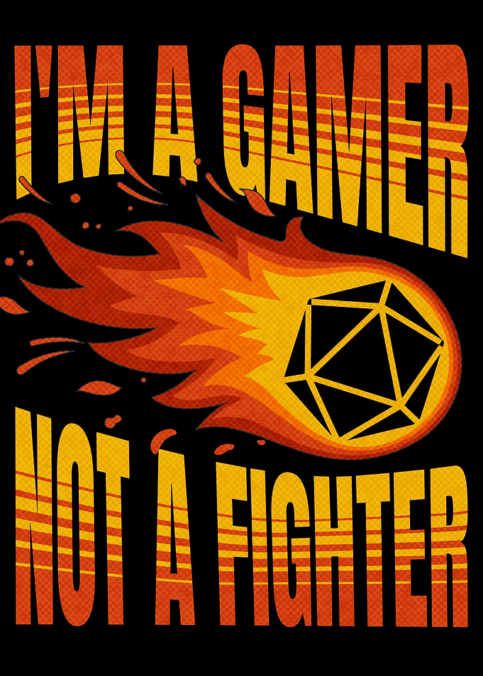 Board Game Room Flaming D20 Asteroid