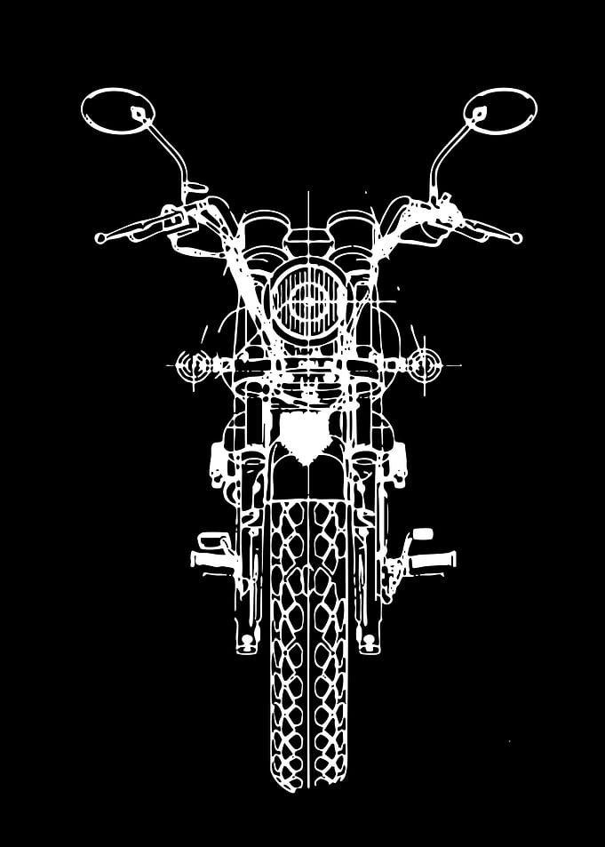 Motorcycle Blueprint Illustration