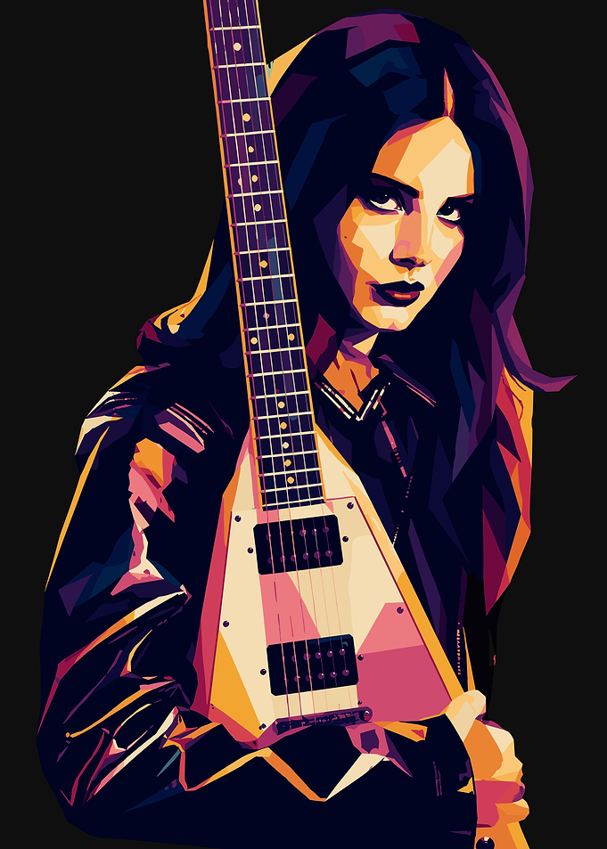 Woman with Electric Guitar