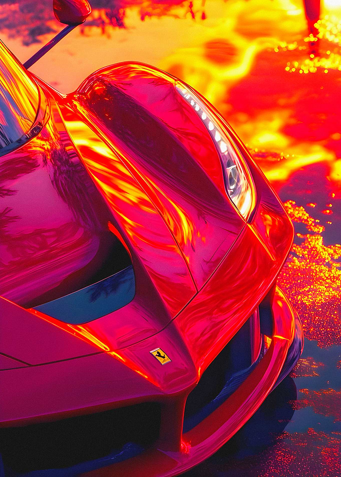 Red Ferrari sports car