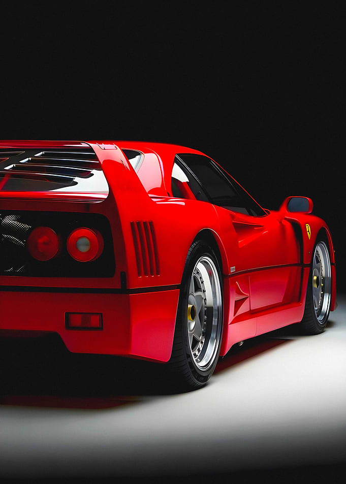 Red Ferrari F40 Rear View