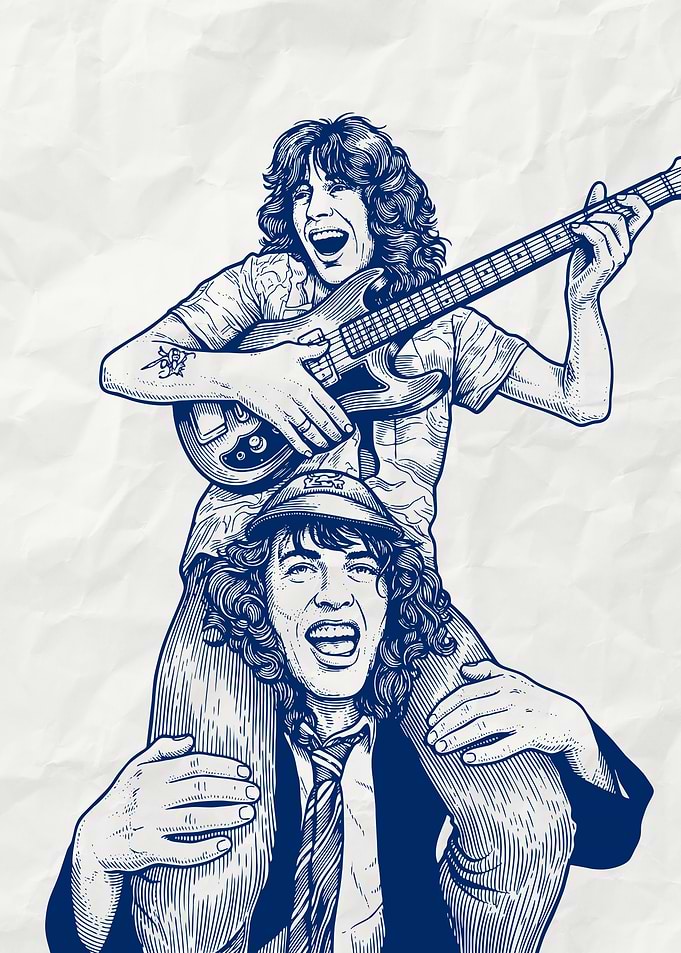 Rock Stars Playing Guitar