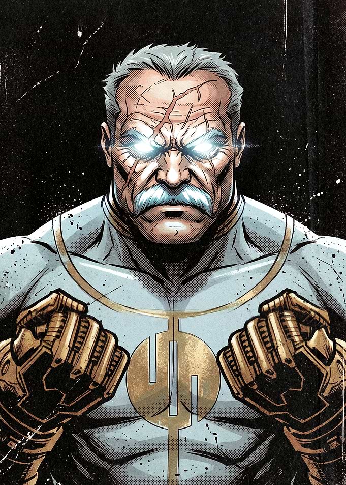 Powerful Old Man with Glowing Eyes