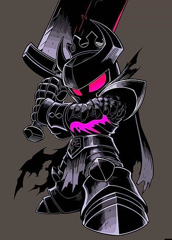 Brawl stars Dark Knight with Glowing Pink Eyes