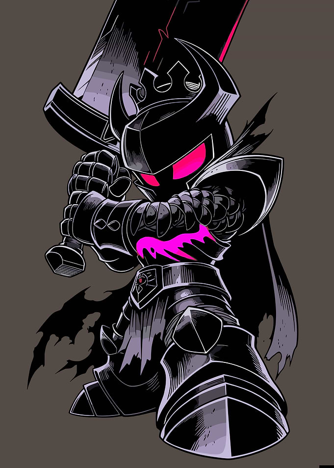 Brawl stars Dark Knight with Glowing Pink Eyes