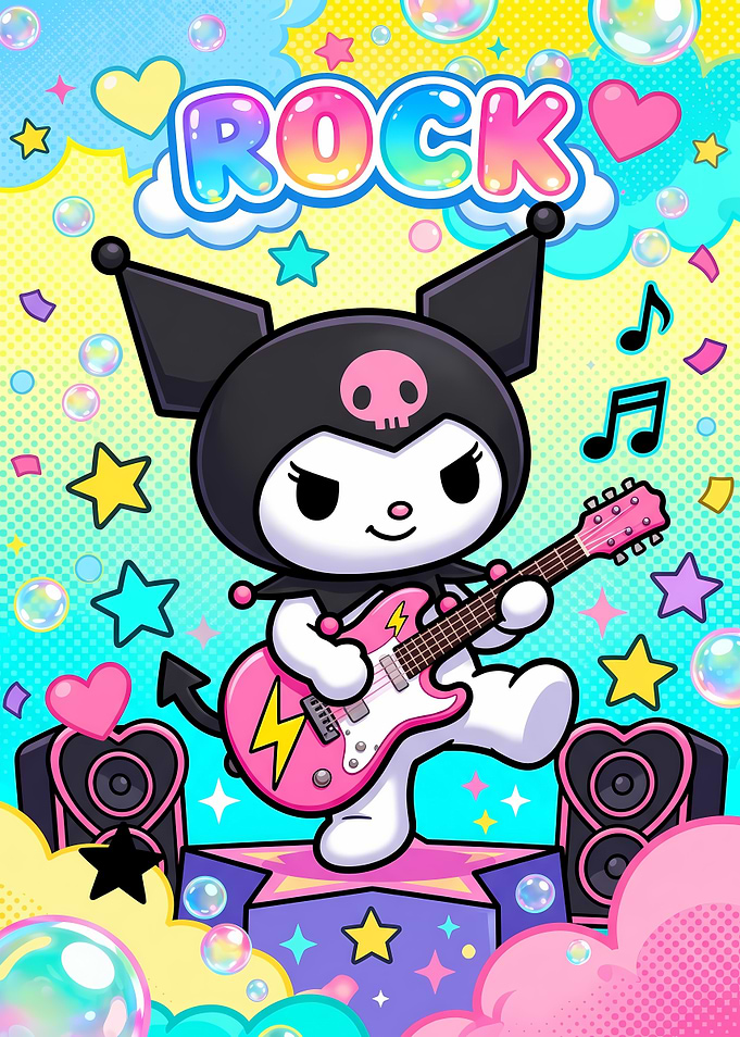 Kuromi Playing Guitar