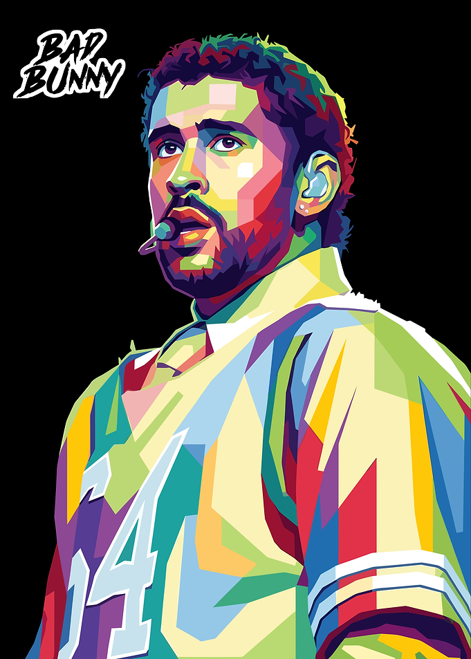 Bad Bunny Pop Art Portrait